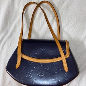 Indigo Monogram Vernis Biscayne PM Bag